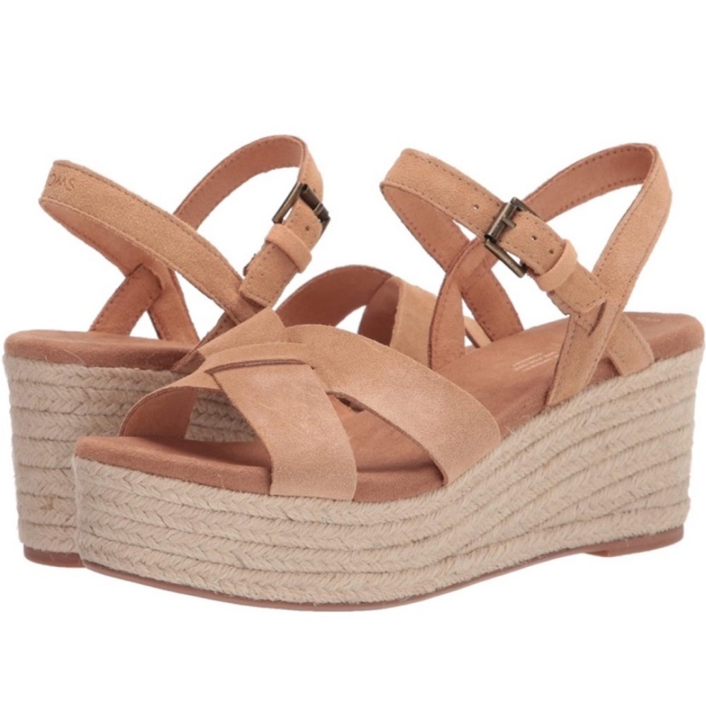 Toms willow Wedge Sandal - Carmal Tan